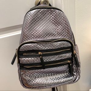 MMS Brand Silver Metallic Backpack